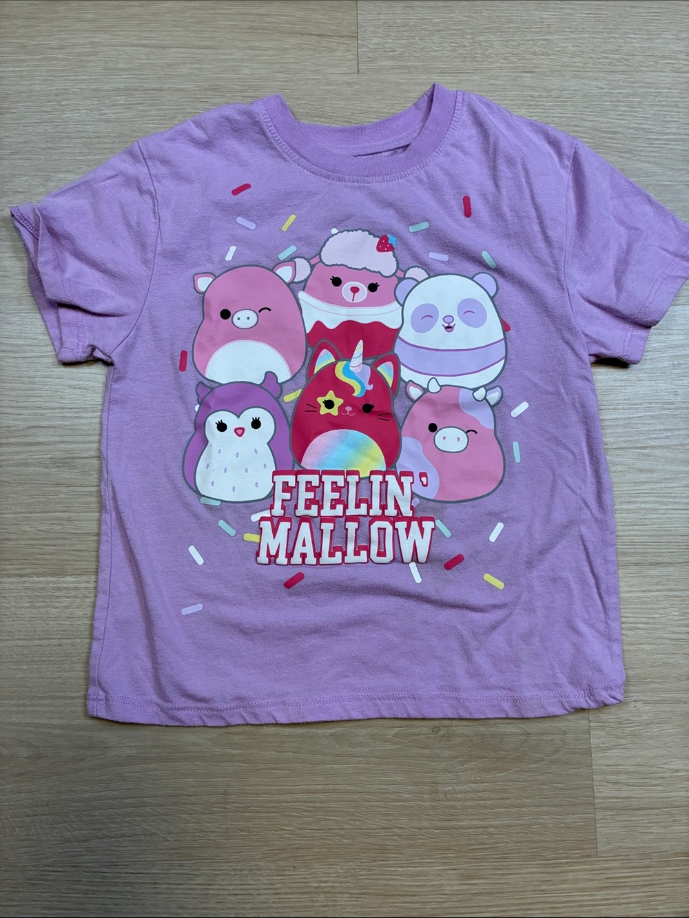 Squishmallows Feelin' Mallow Lilac Graphic Girls XS 4/5 Tee